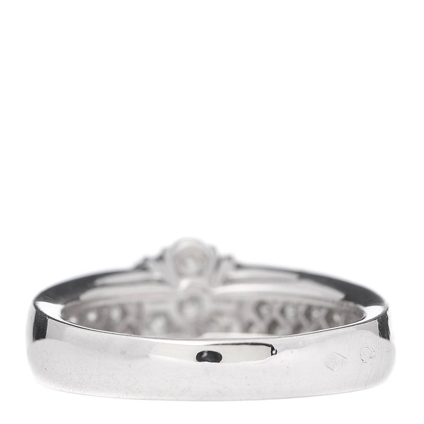 18K White Gold Diamond Fleurette Three-Row Ring 52 6
