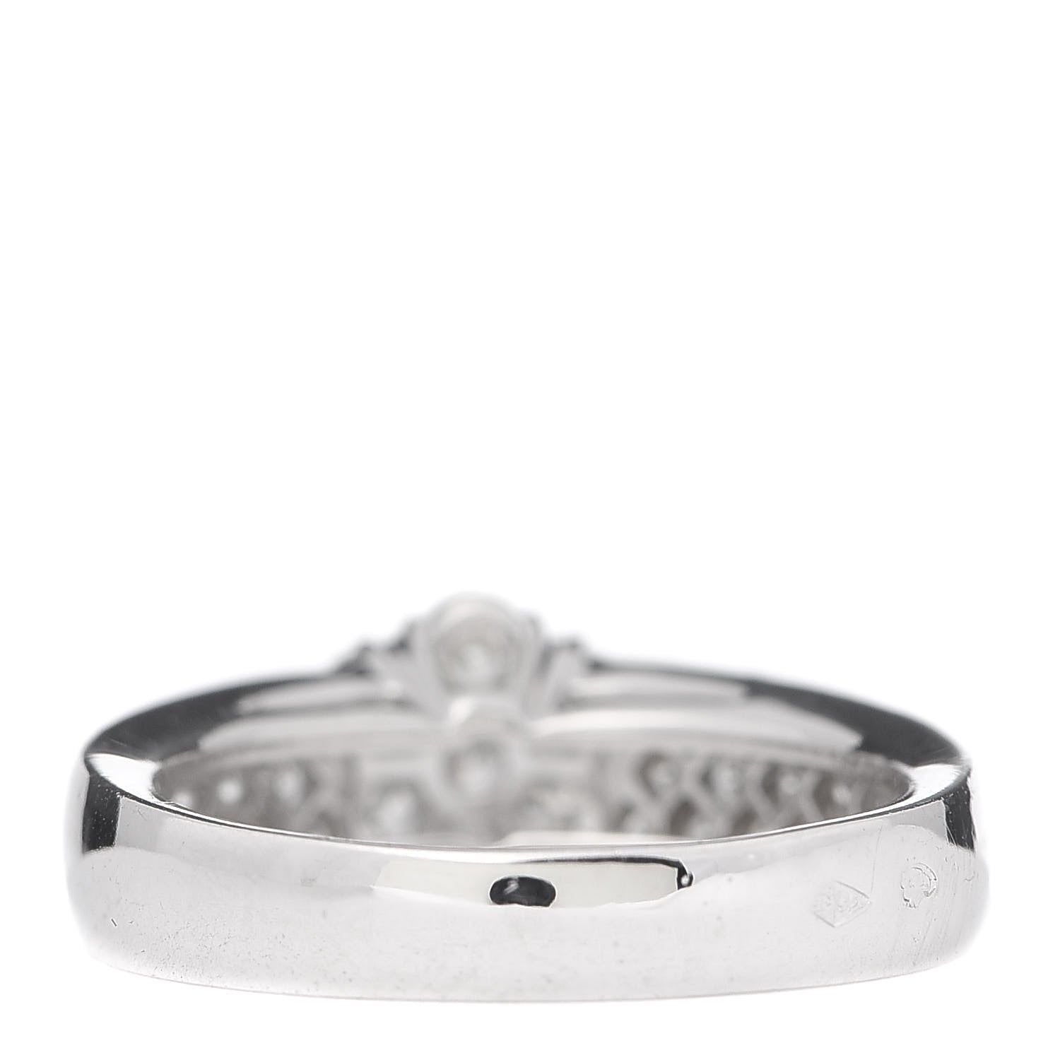 Van Cleef & Arpels 18K White Gold Diamond Fleurette Three-Row Ring 52 6 4 of 5