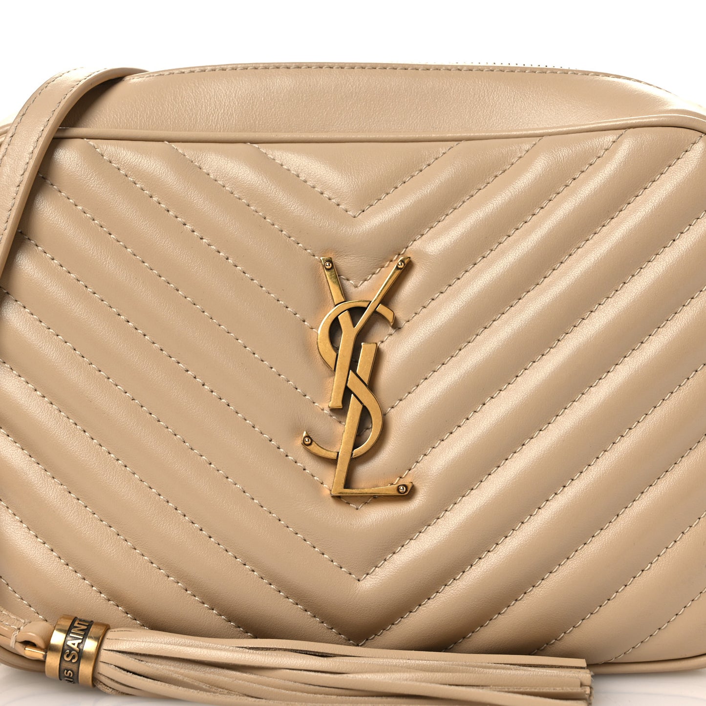 Calfskin Matelasse Monogram Lou Camera Bag Dark Beige