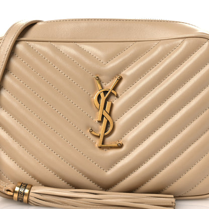 Saint Laurent Calfskin Matelasse Monogram Lou Camera Bag Dark Beige 8 of 13