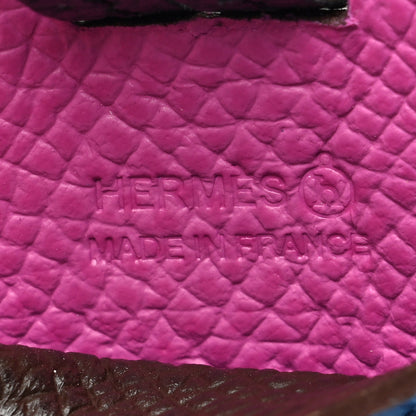 Hermes Matte Alligator Epsom Petit H Lanyard Card Holder Mykonos Rose Pourpre 3 of 4