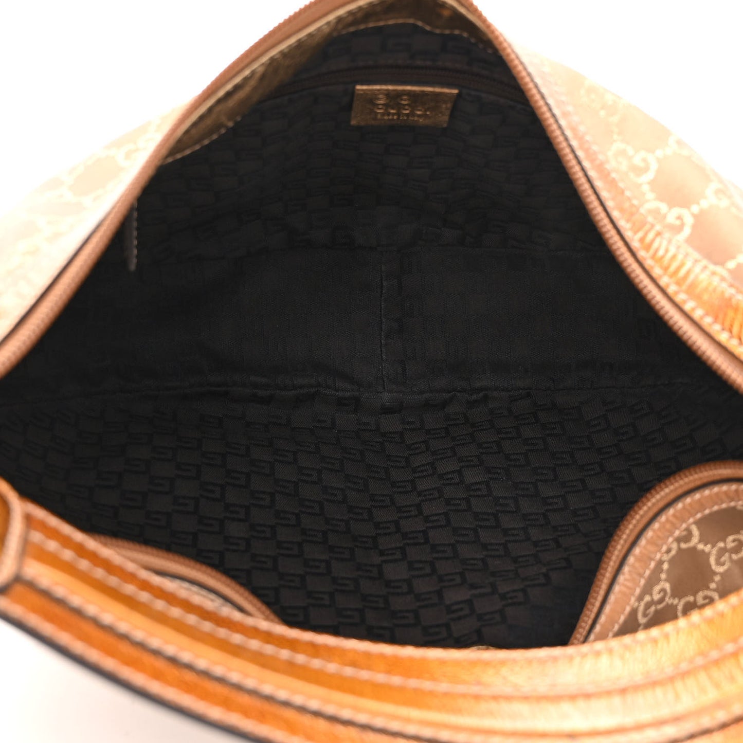 Satin Monogram Half Moon Hobo Bronze