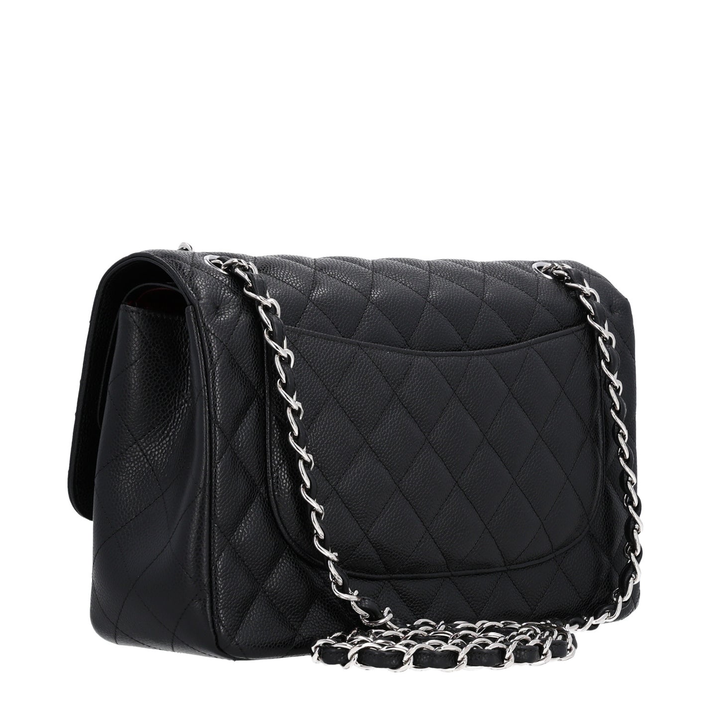 Caviar Quilted Jumbo Double Flap Black