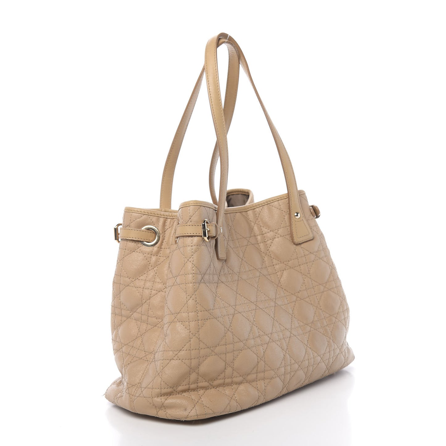 Coated Canvas Cannage Medium Panarea Tote Beige