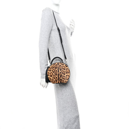 Saint Laurent Calf Hair Leopard Print Mica Hat Box Black Brown 2 of 9