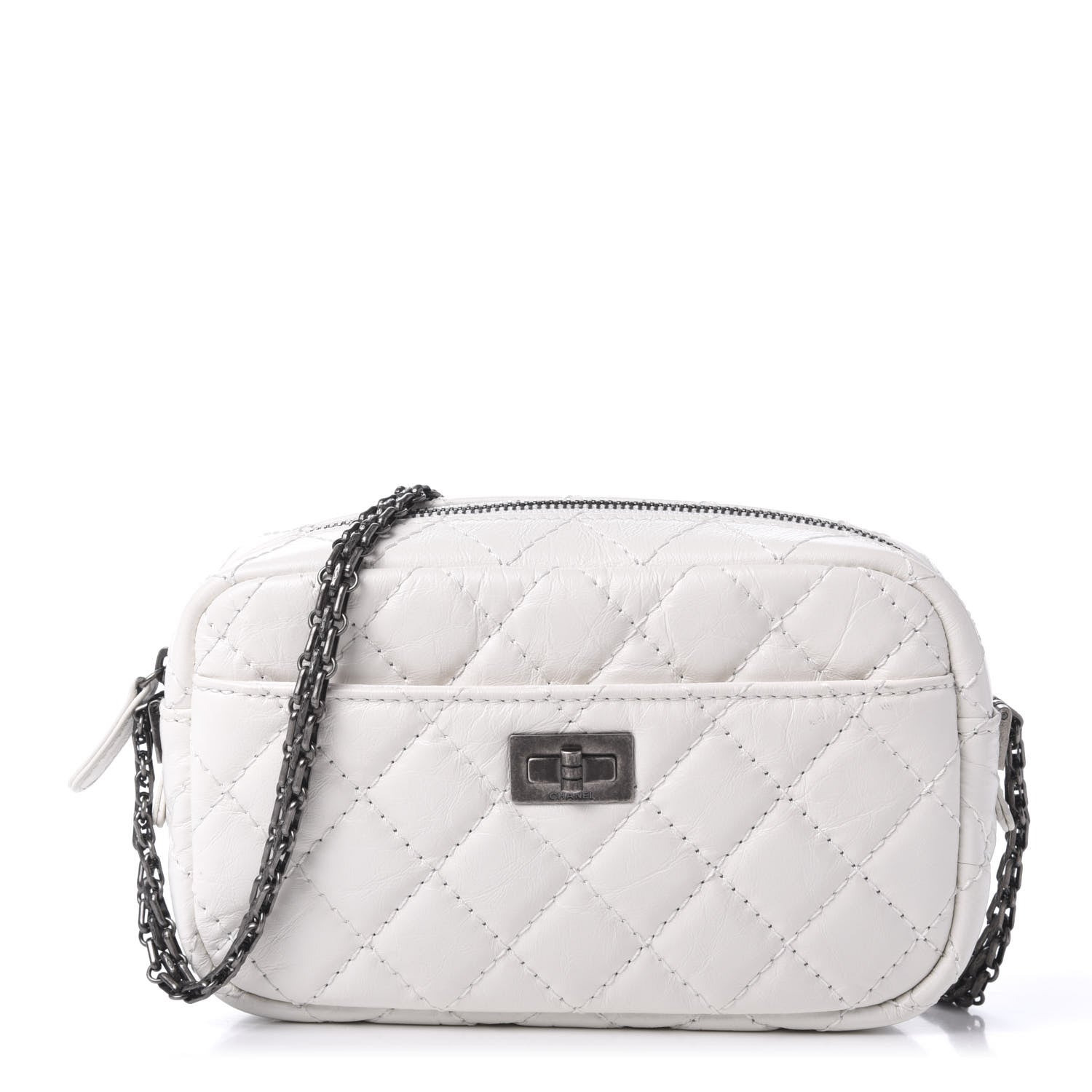 Chanel Aged Calfskin Quilted Mini Reissue Camera Case White 1 of 10