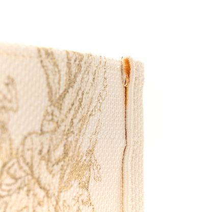 Christian Dior Canvas Embroidered Large Around The World Book Tote Gold 14 of 14