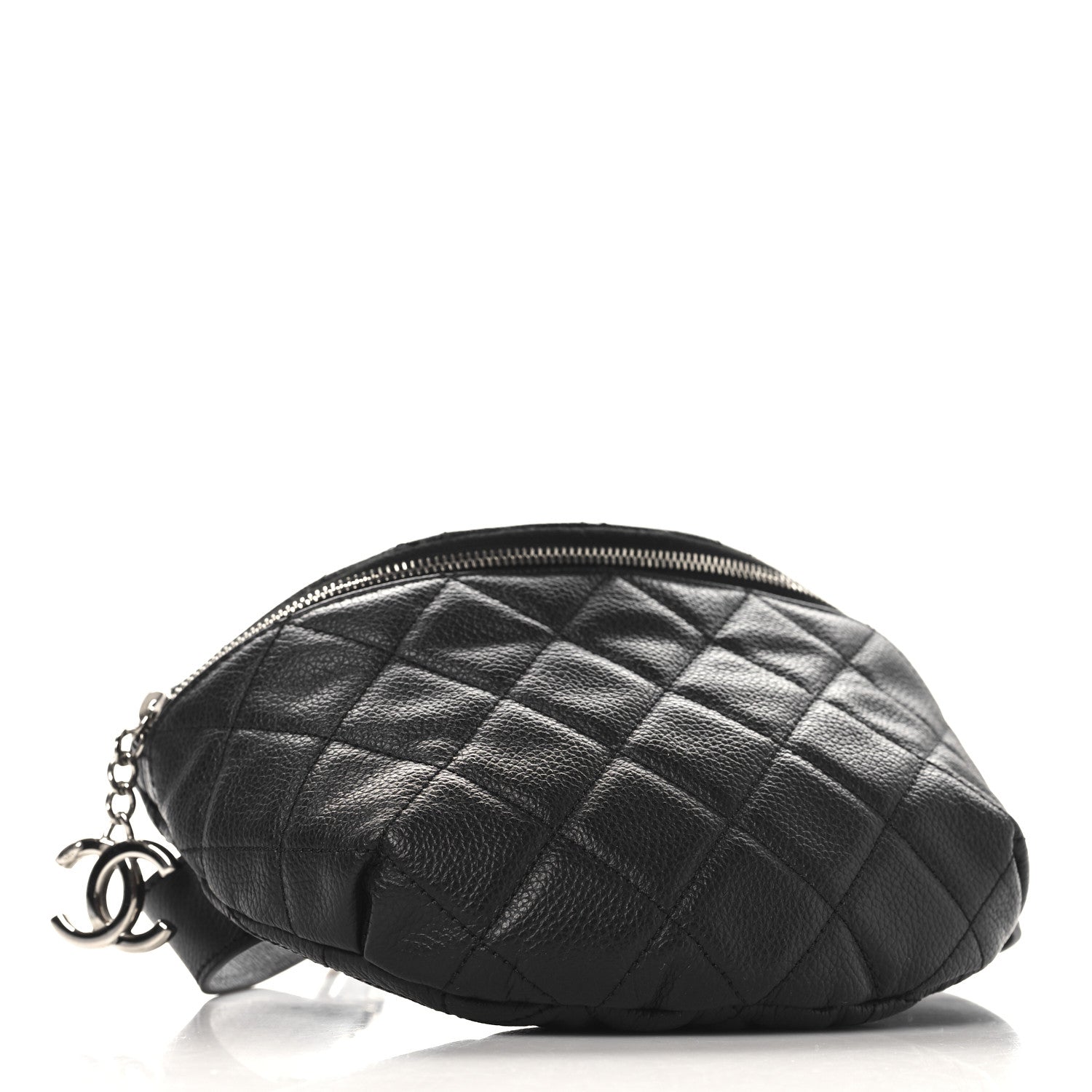 Chanel Grained Calfskin Quilted Waist Belt Bag Black 3 of 9