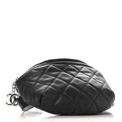 Chanel Grained Calfskin Quilted Waist Belt Bag Black 3 of 9
