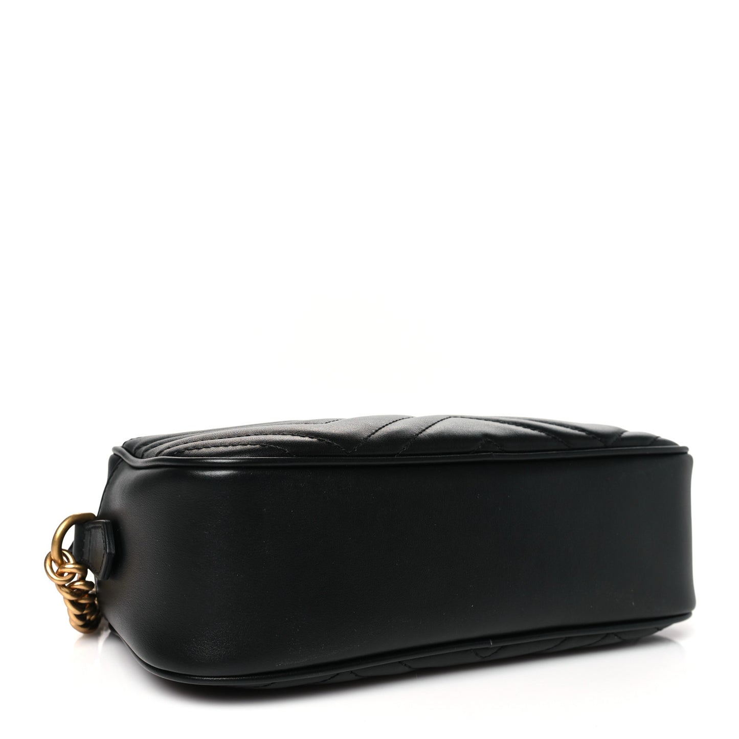 Calfskin Matelasse Small GG Marmont Chain Shoulder Bag Black