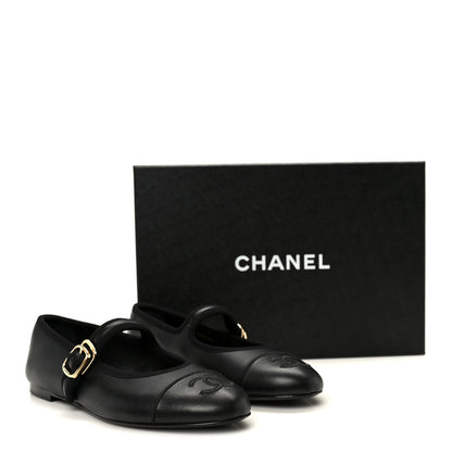 Chanel Lambskin Mary Jane Flats 37 Black 9 of 9