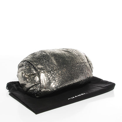 Chanel Metallic Python Midnight Stones Clutch Silver 4 of 9