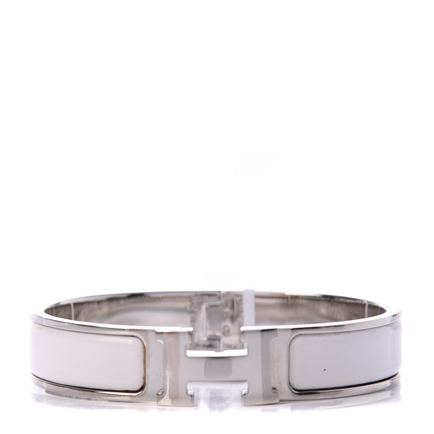 Enamel Narrow Clic Clac H Bracelet PM White