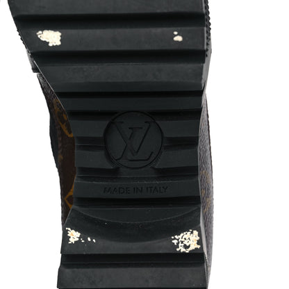 Louis Vuitton Suede Calfskin Monogram Laureate Platform Desert Boots 38 Black 6 of 7
