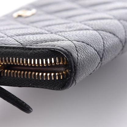 Chanel Caviar Quilted Large Gusset Zip Around Wallet Black 9 of 12