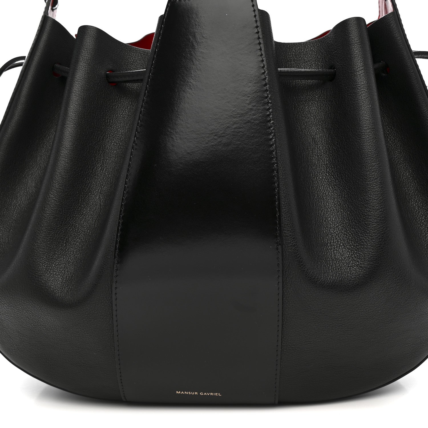 Mansur Gavriel Tumbled Calfskin Lilium Bag Black 8 of 12