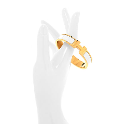 Hermes Enamel Narrow Clic Clac H Bracelet PM White 2 of 5