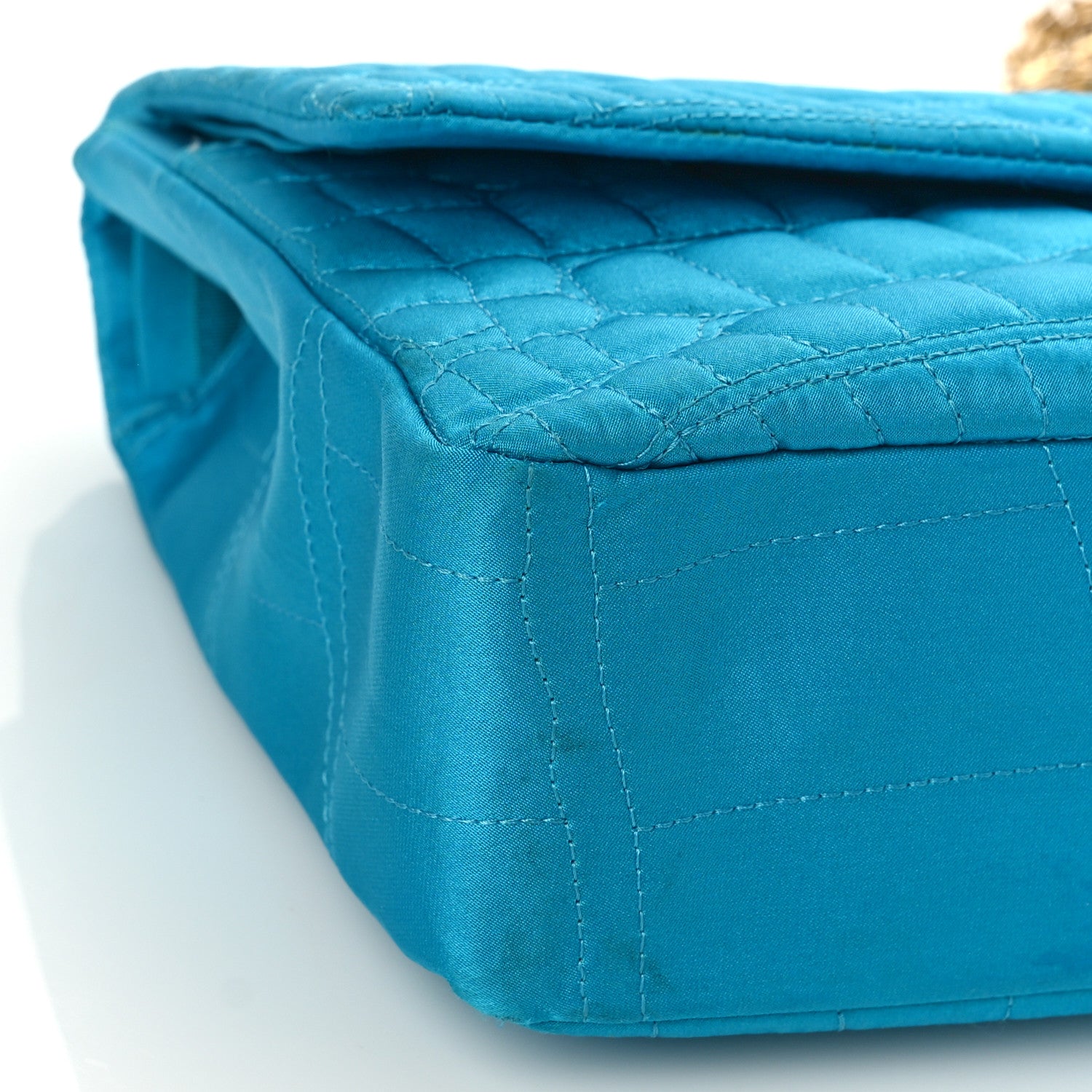 Chanel Satin Coco's Croc 2.55 Reissue 227 Flap Turquoise 8 of 12