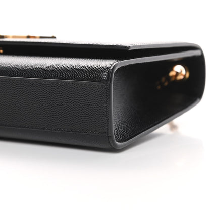 Saint Laurent Grain De Poudre Medium Classic Monogram Kate Satchel Black 10 of 10
