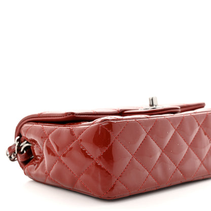 Chanel Patent Calfskin Quilted Mini Rectangular Flap Dark Red 9 of 12