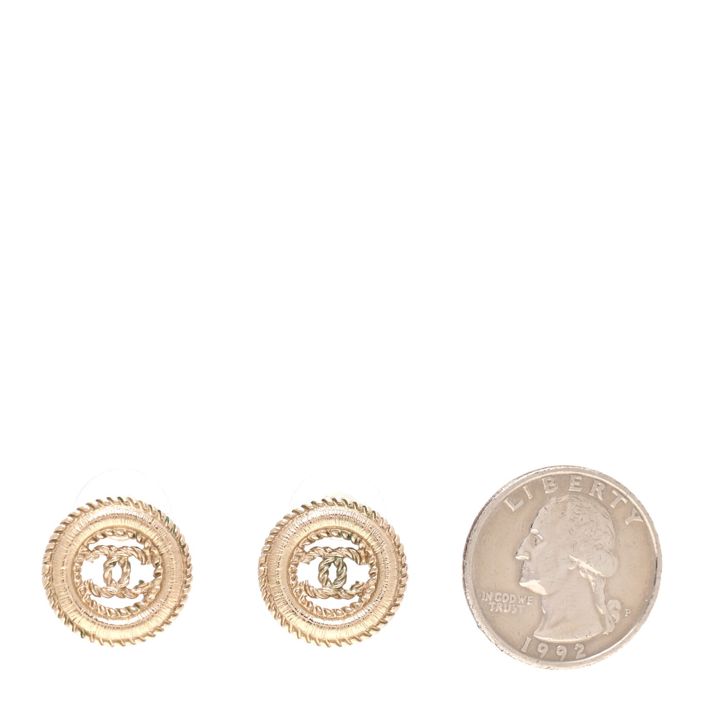 Twisted CC Earrings Light Gold