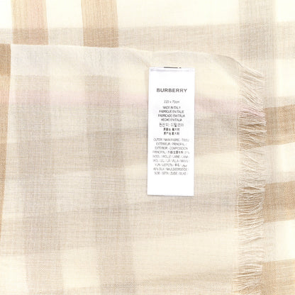 Burberry Wool Silk Gauze Giant Check Scarf White Alabaster 4 of 5