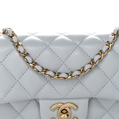 Chanel Lambskin Quilted Extra Mini Rectangular Flap Light Blue 8 of 10