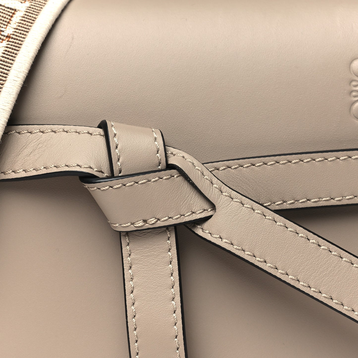 Calfskin Jacquard Mini Gate Dual Bag Sand