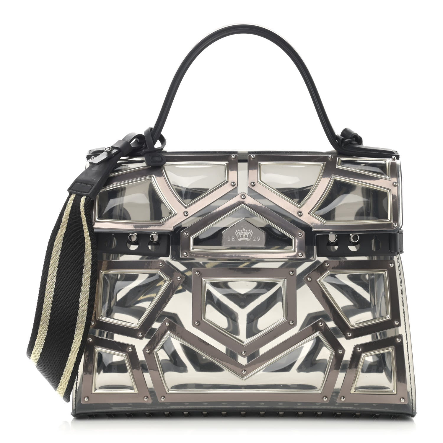 Delvaux Vinyl Gladiator Tempete Satchel Antique Silver 1 of 10