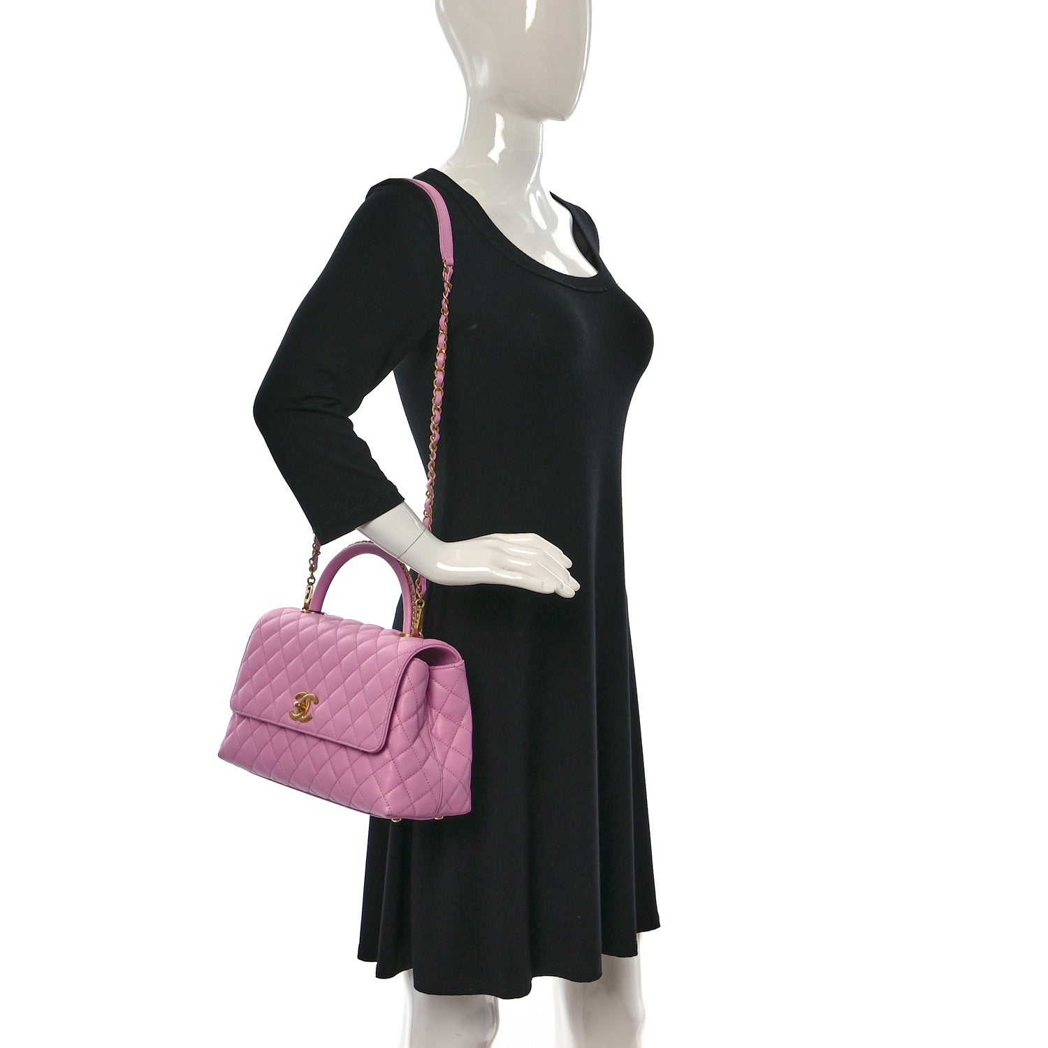Chanel Caviar Quilted Small Coco Chain Handle Flap Lilas 2 of 10