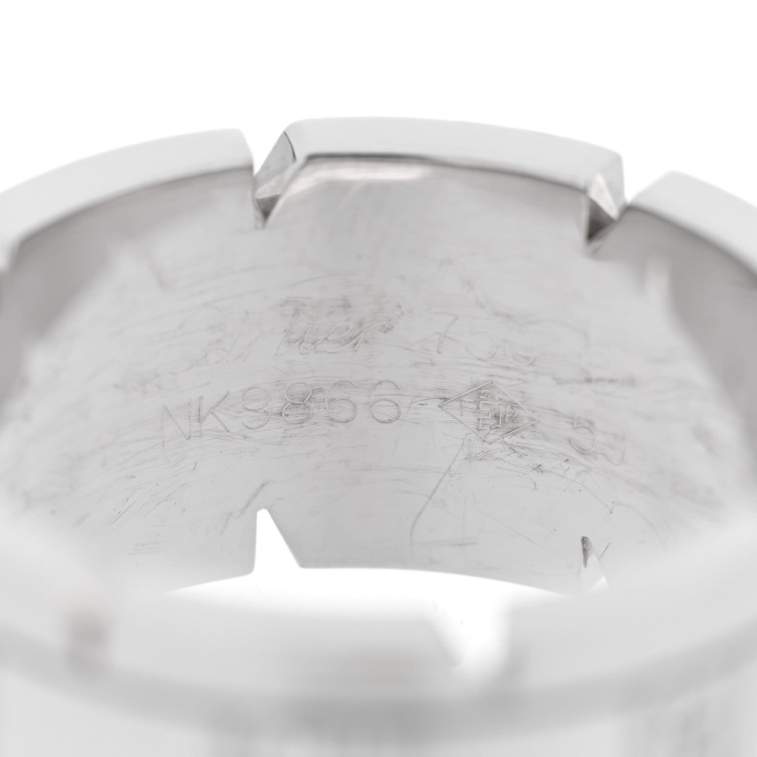Cartier 18K White Gold Diamond 11mm Tank Francaise Ring 59 8.75 4 of 5
