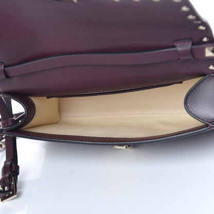 Valentino Garavani Vitello Medium Rockstud Flip Lock Crossbody Bag Rubin 7 of 8