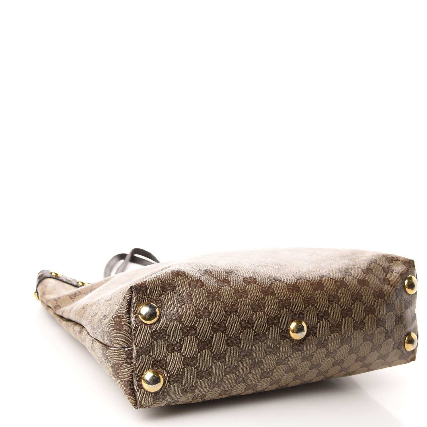 Gucci Crystal Monogram Large Babouska Vertical Shopping Tote Dark Brown 4 of 15