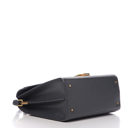 Saint Laurent Grain de Poudre Medium Classic Monogram Cassandra Top Handle Dark Smog 3 of 11