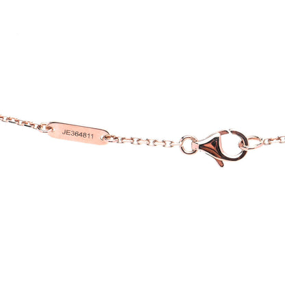 Van Cleef & Arpels 18K Rose Gold Diamond Pink Porcelain Vintage Alhambra Pendant Necklace 5 of 6
