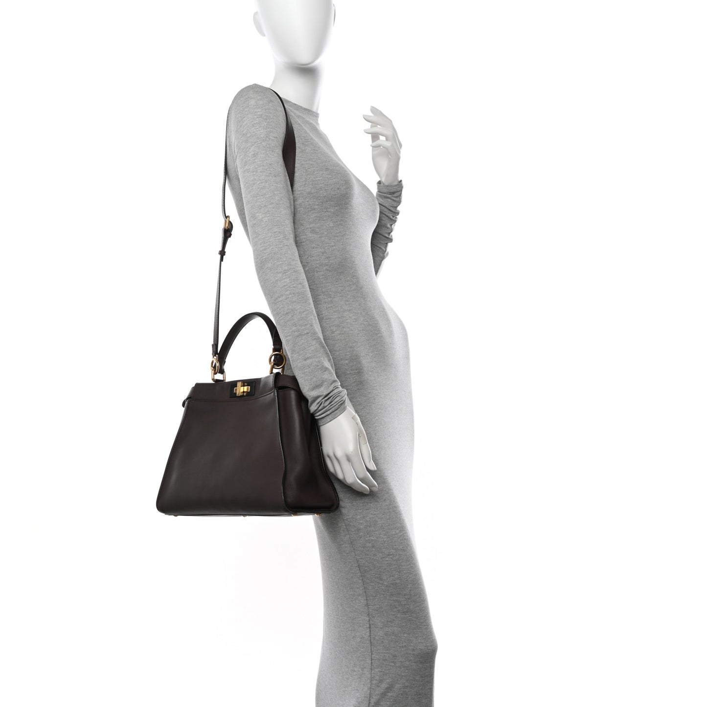 Vitello Seta Shiny Nappa Medium Peekaboo Iconic Satchel Moresco Rosa Doll