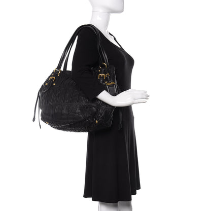 Prada Nappa Gaufre Antik Tote Black 2 of 11
