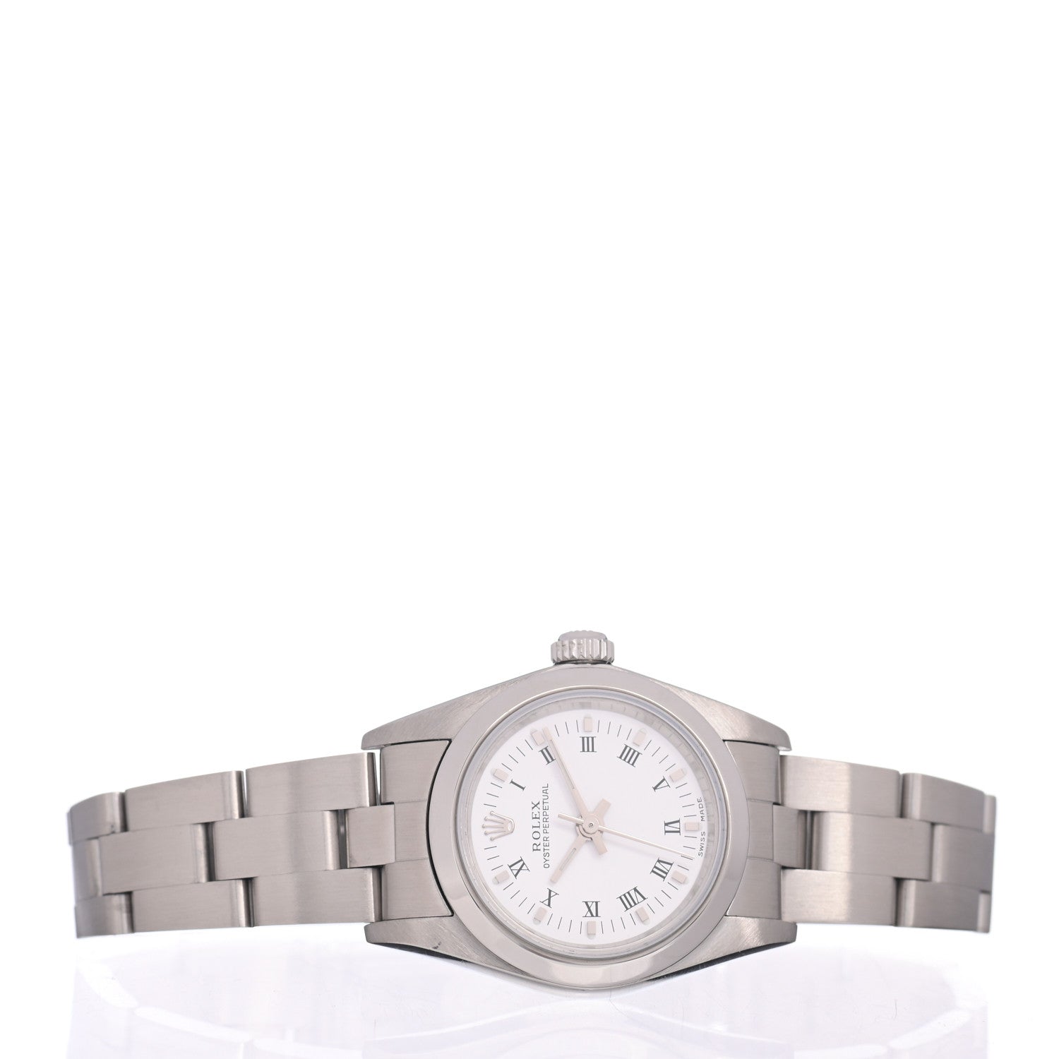 Rolex Stainless Steel 24mm Oyster Perpetual Watch White Roman 76080 2 of 4