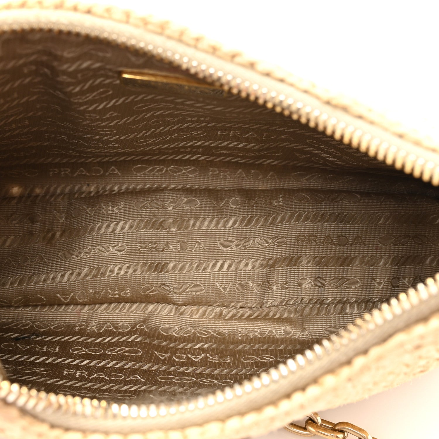 Prada Yarn Raffia Effect Crochet Re-Edition 2005 Shoulder Bag Naturale 5 of 12