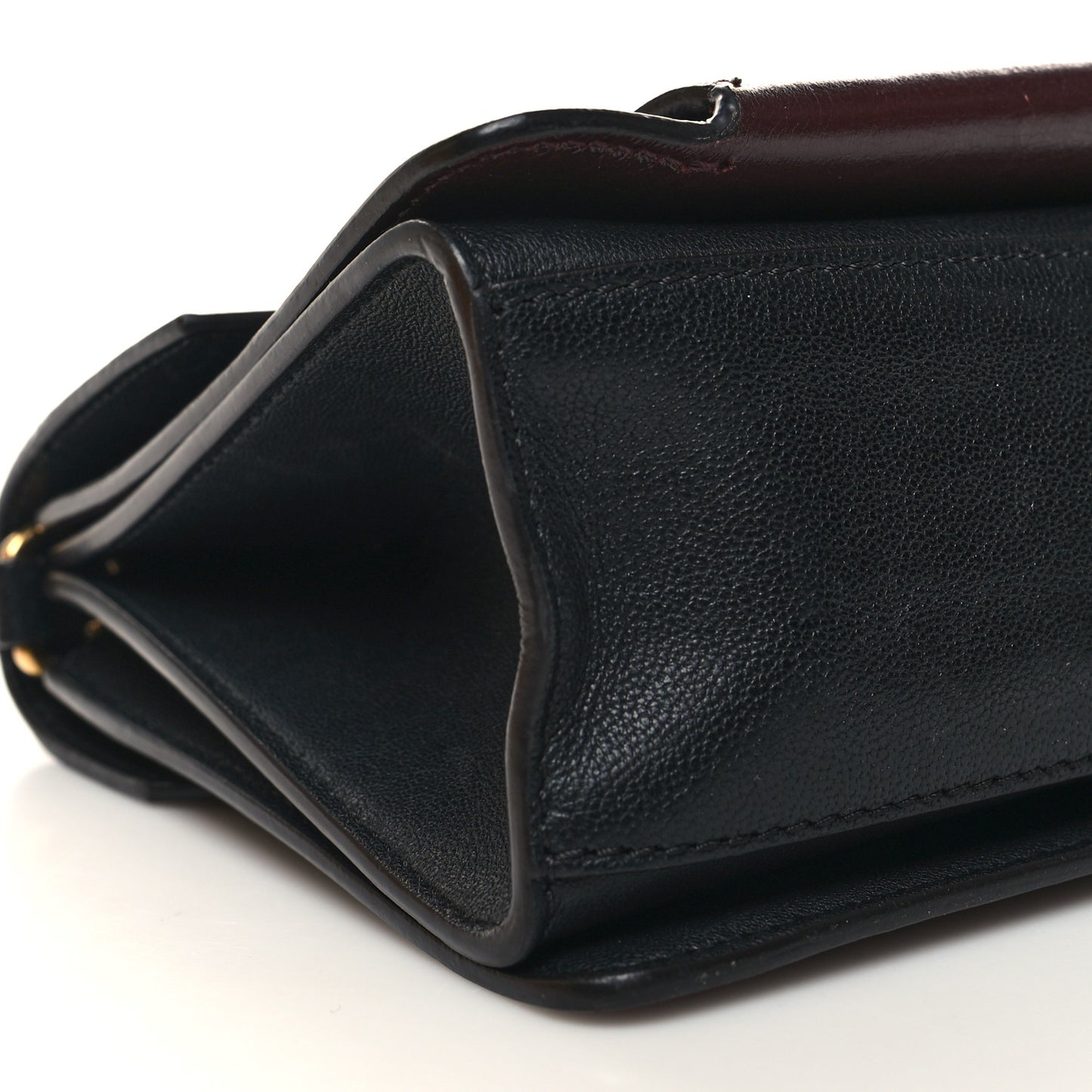 Crinkled Patent Lambskin Small GV3 Shoulder Bag Black Burgundy
