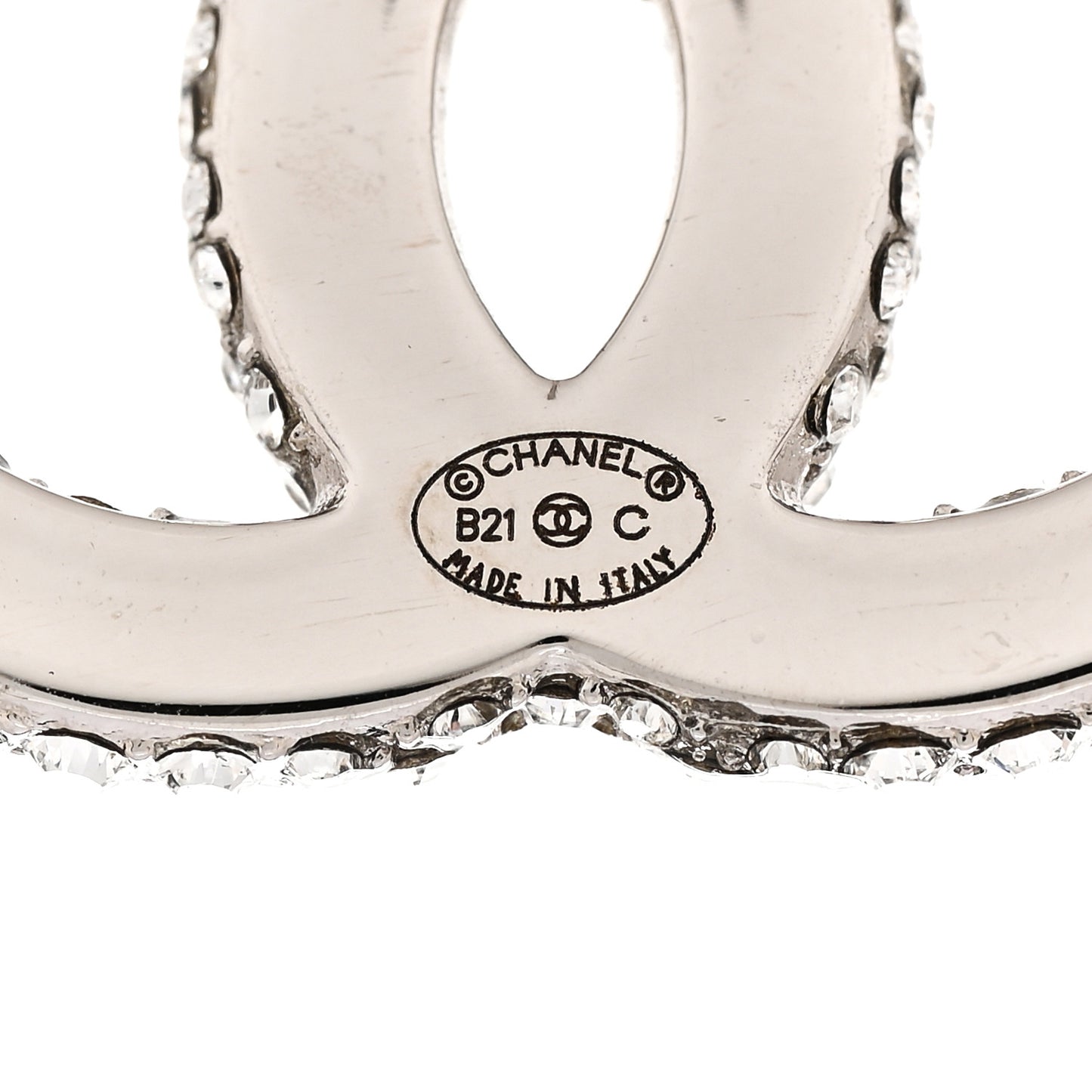 Crystal CC Earrings Silver