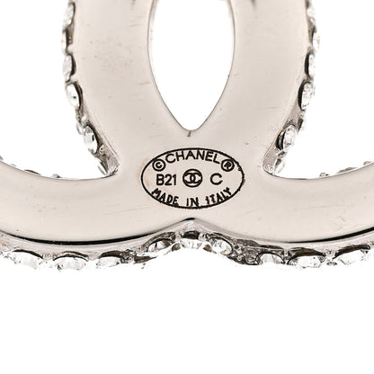 Chanel Crystal CC Earrings Silver 4 of 4