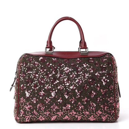 Louis Vuitton Sequin Monogram Sunshine Express Speedy Burgundy 1 of 10