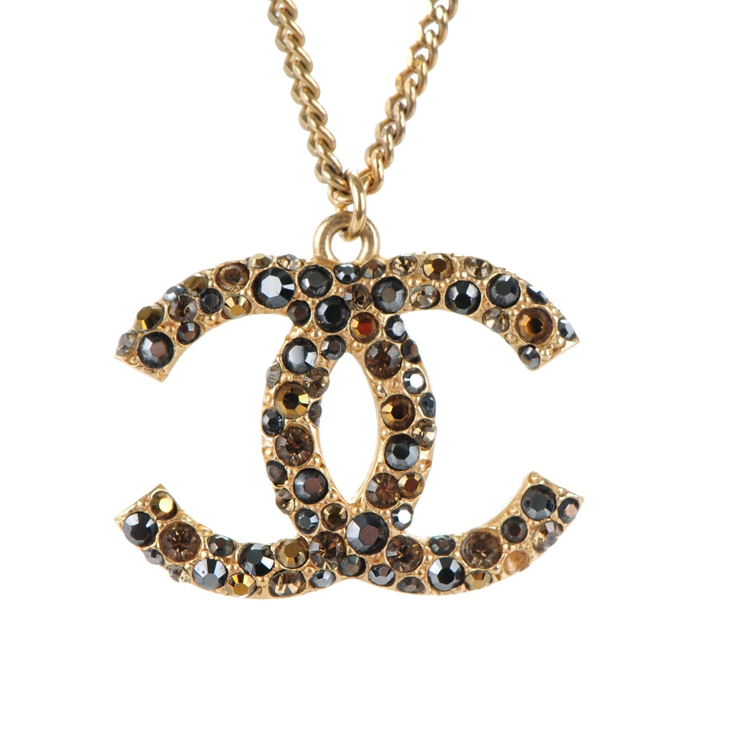 Chanel Crystal CC Necklace Gold 3 of 6