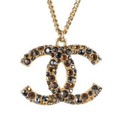Chanel Crystal CC Necklace Gold 3 of 6