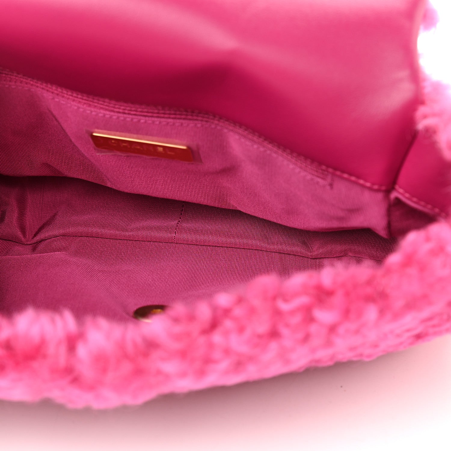 Chanel Shearling Sheepskin Medium Chanel 19 Flap Pink 5 of 9