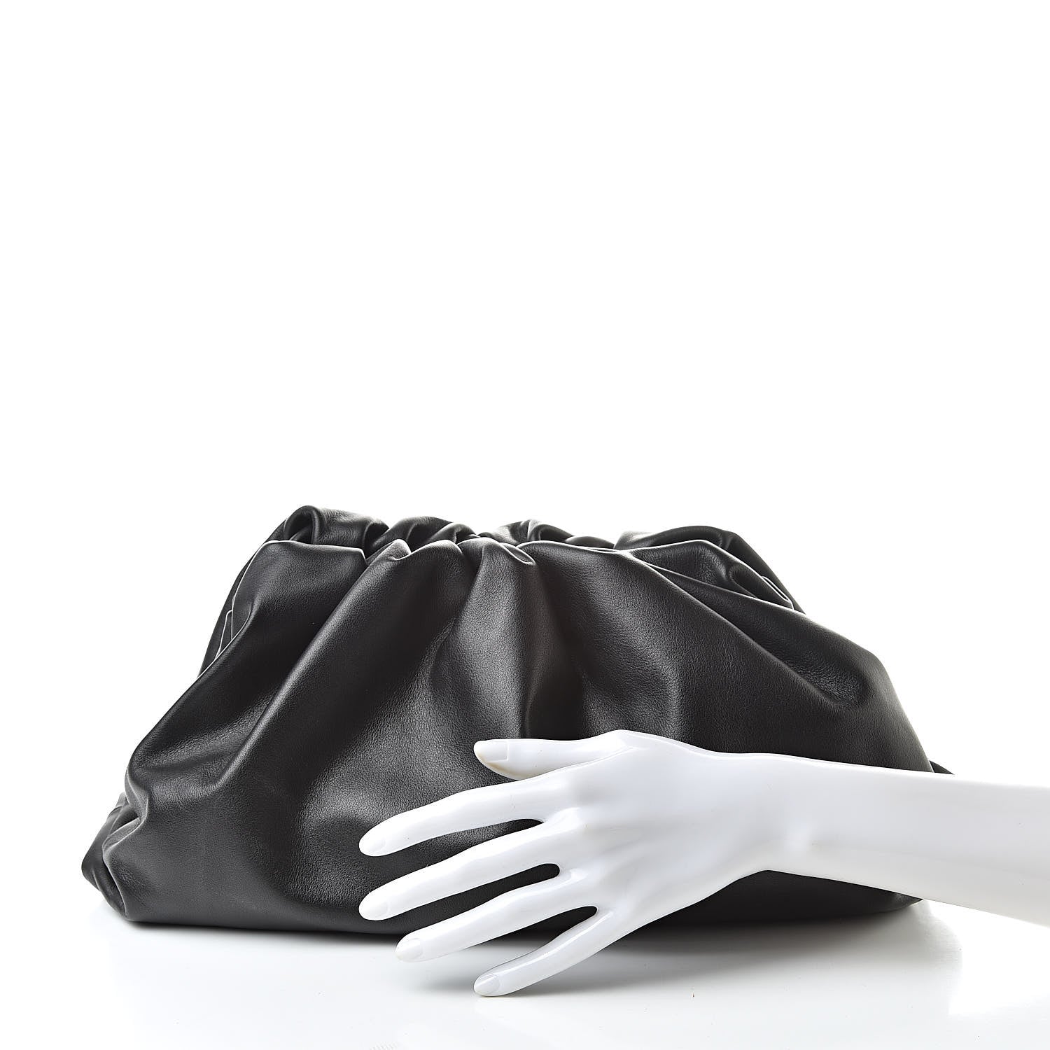 Bottega Veneta Smooth Butter Calf The Pouch Oversized Clutch Black 2 of 8