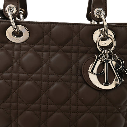 Christian Dior Lambskin Cannage Large Lady Dior Brown 8 of 11
