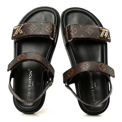 Louis Vuitton Monogram LV Sunset Comfort Flat Sandals 40 Cacao Brown 2 of 10
