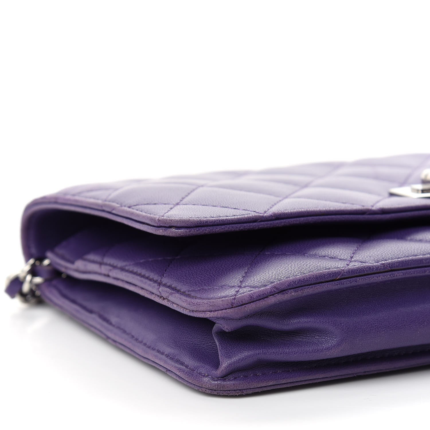 Chanel Lambskin Quilted Reissue Wallet On Chain WOC Purple 9 of 11